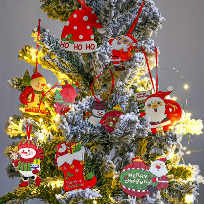 Wooden Merry Christmas Decorative Pendant