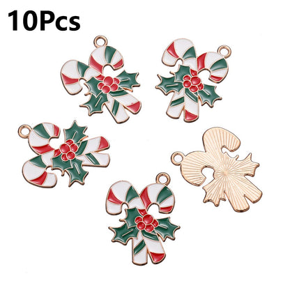 10/18PCS 13–29mm Christmas Alloy Pendant Set