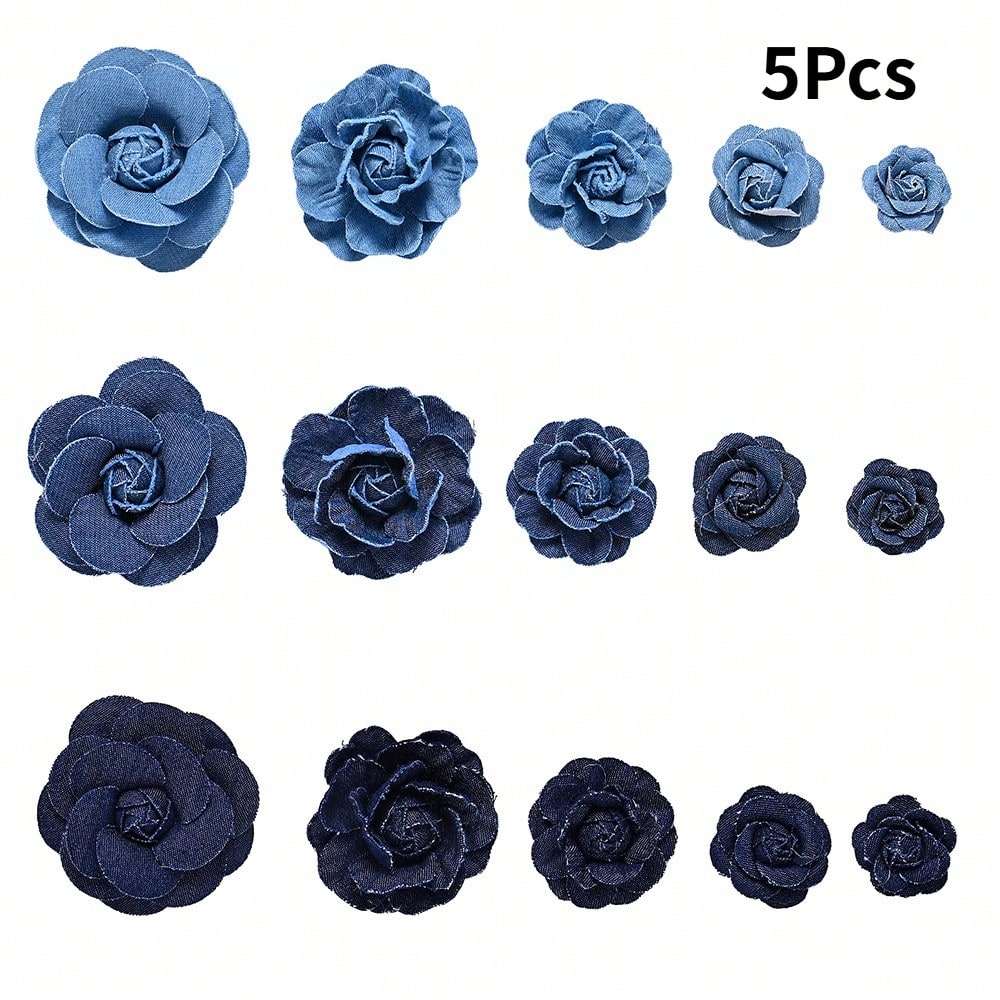 5PCS Artificial Rose Flower Head Set