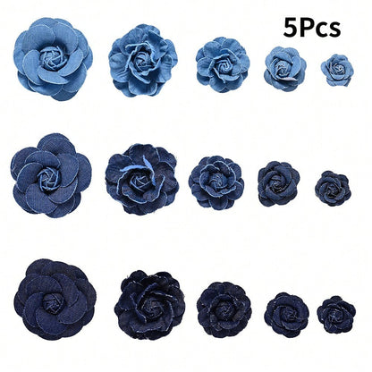5PCS Artificial Rose Flower Head Set