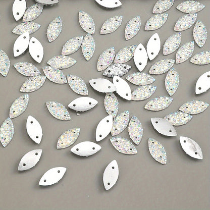 White Oval Double Face Resin Patches