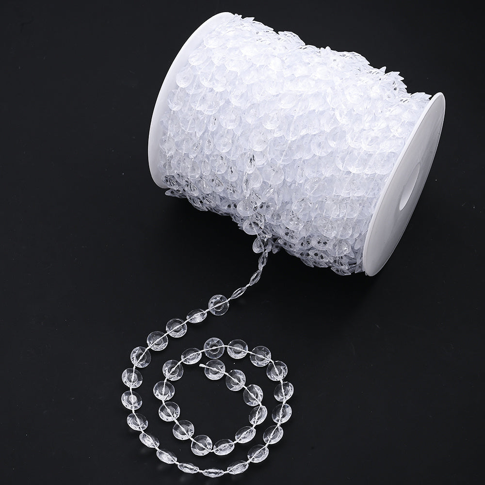 10m 10mm Transparent Acrylic Bead Chain Roll