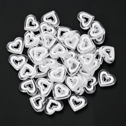 Acrylic Heart-Shaped Beads