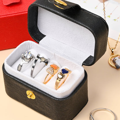 6.5x5x4 cm Portable Faux Leather Jewelry Storage Box