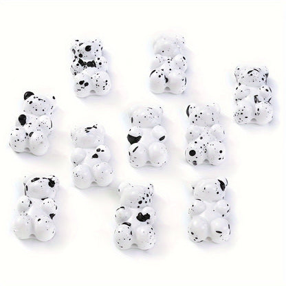 Black and White Bear Acrylic Beads