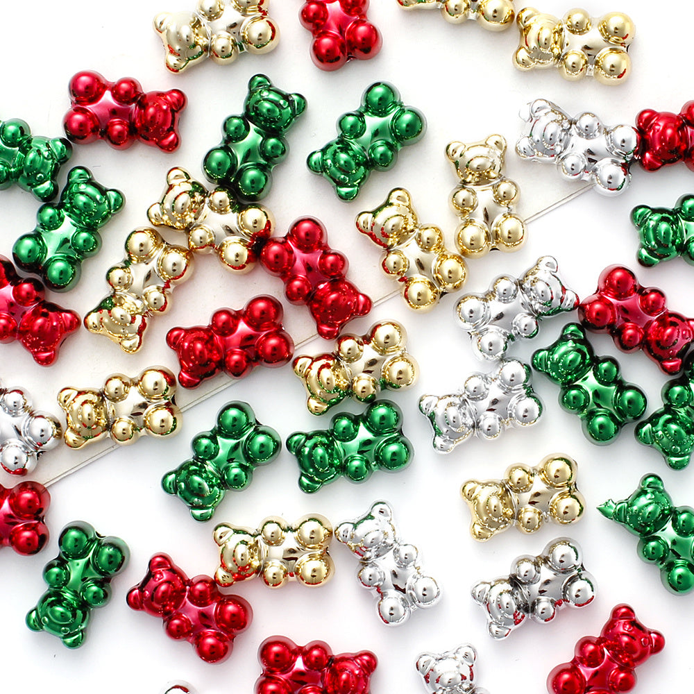 10PCS Christmas Bear Acrylic Bead Set