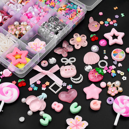 Macaron Resin Love Bow Star Flatback Embellishment Set