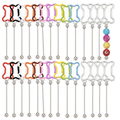 Beadable Bone Shape Keychain Kit