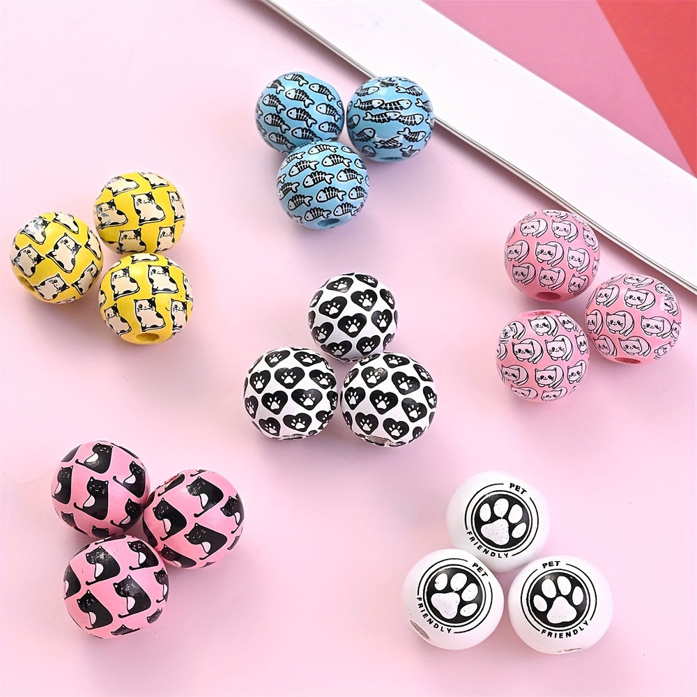 Colorful Round Wooden Beads