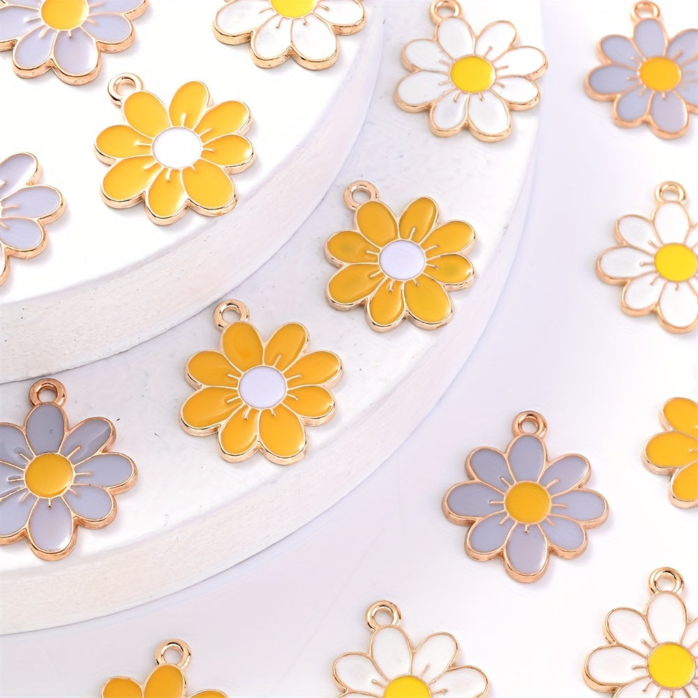 Alloy Daisy Flower Pendants
