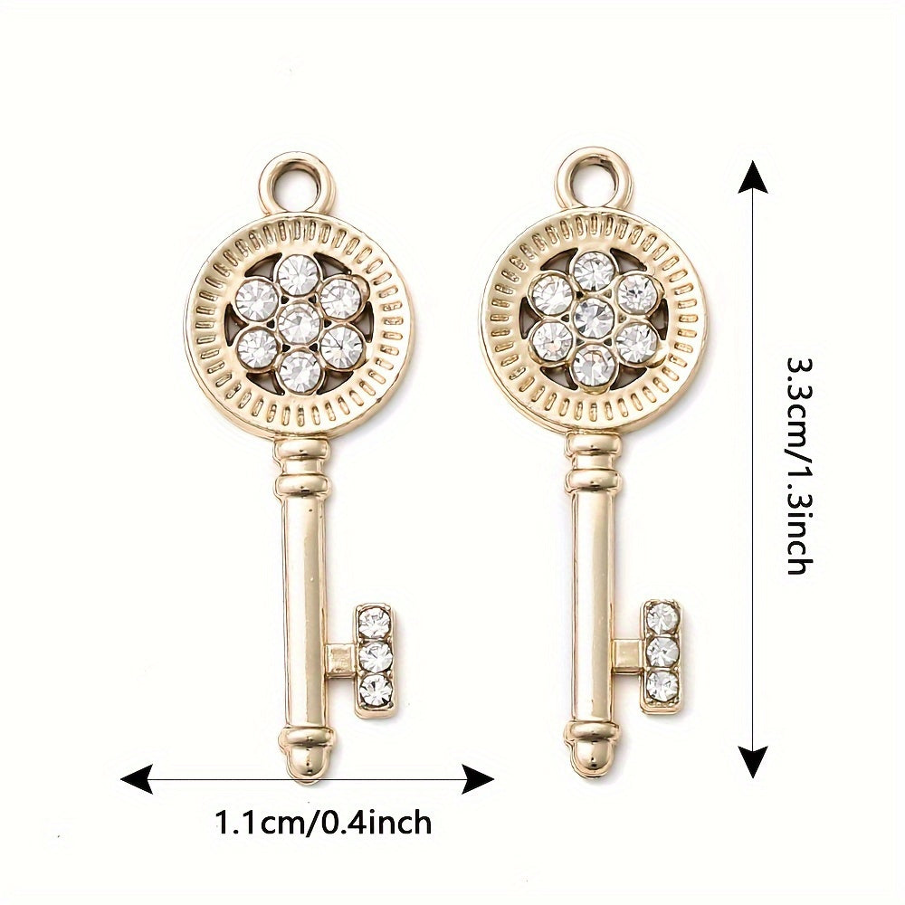 5PCS Gold-Tone Love Lock Crystal Pendant Set