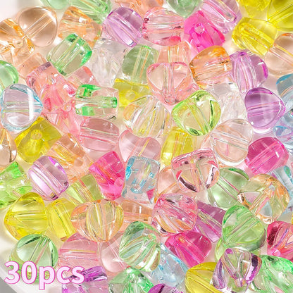 Transparent 3D Love Acrylic Beads