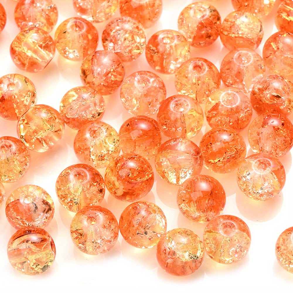 100PCS 8mm Gradient Glazed Flower Bead Set