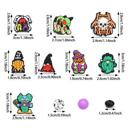 72-Piece Halloween Silicone Bead Set