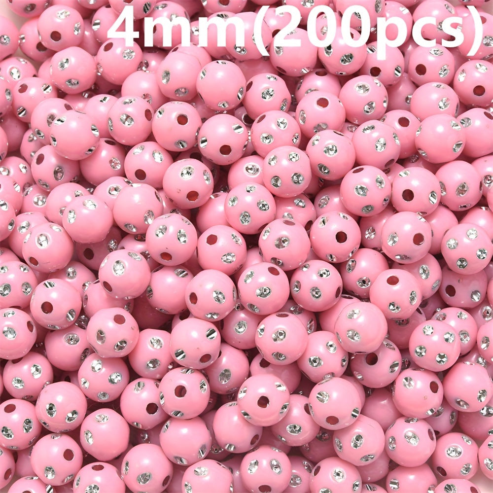 Mixed Acrylic Round Spacer Beads