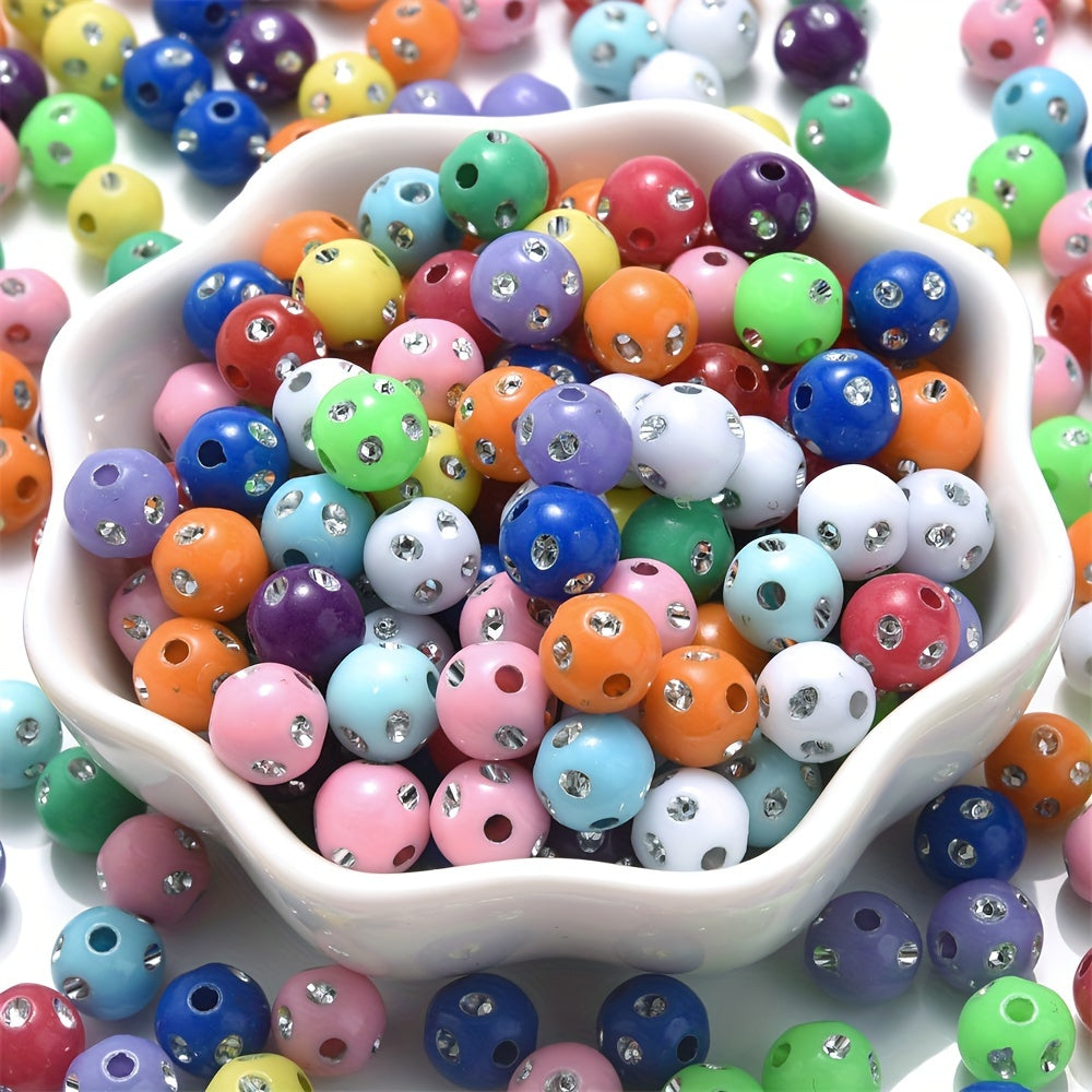 Mixed Acrylic Round Spacer Beads