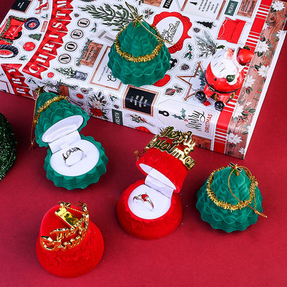 Christmas Tree & Gold Character Jewelry Box