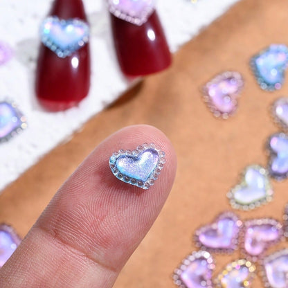 Glitter Lace Heart Resin Patches