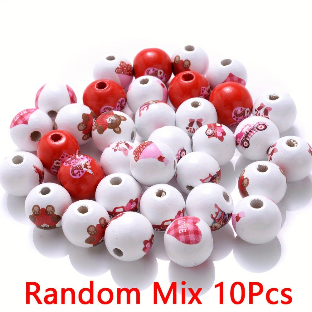 Christmas Wooden Santa & Tree Beads