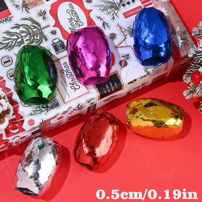 6PCS 1m Christmas Rugby-Shaped Plastic Decorative Ribbon Set