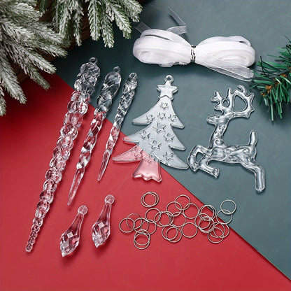 Christmas Snowflake Fawn Acrylic Beads Set
