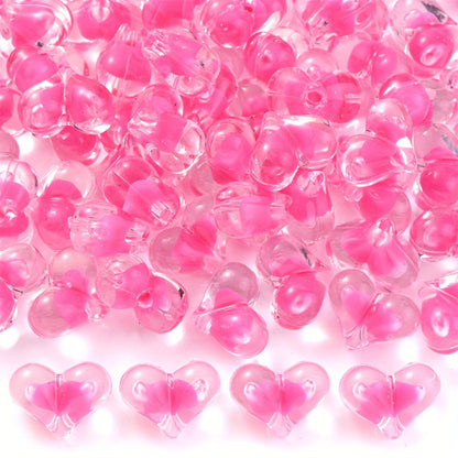 Peach Heart Acrylic Beads