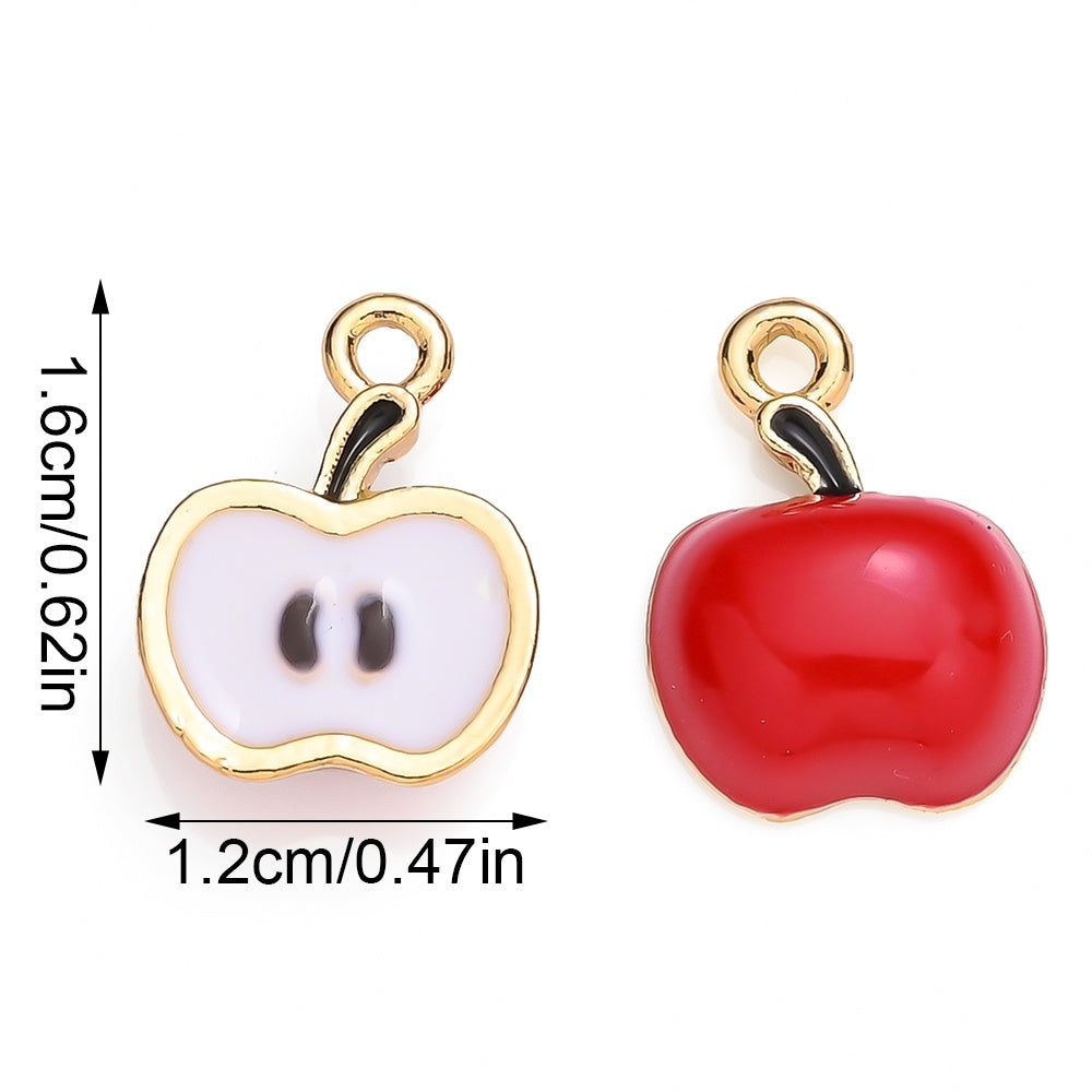 Gold Silver Apple Slice Alloy Pendants