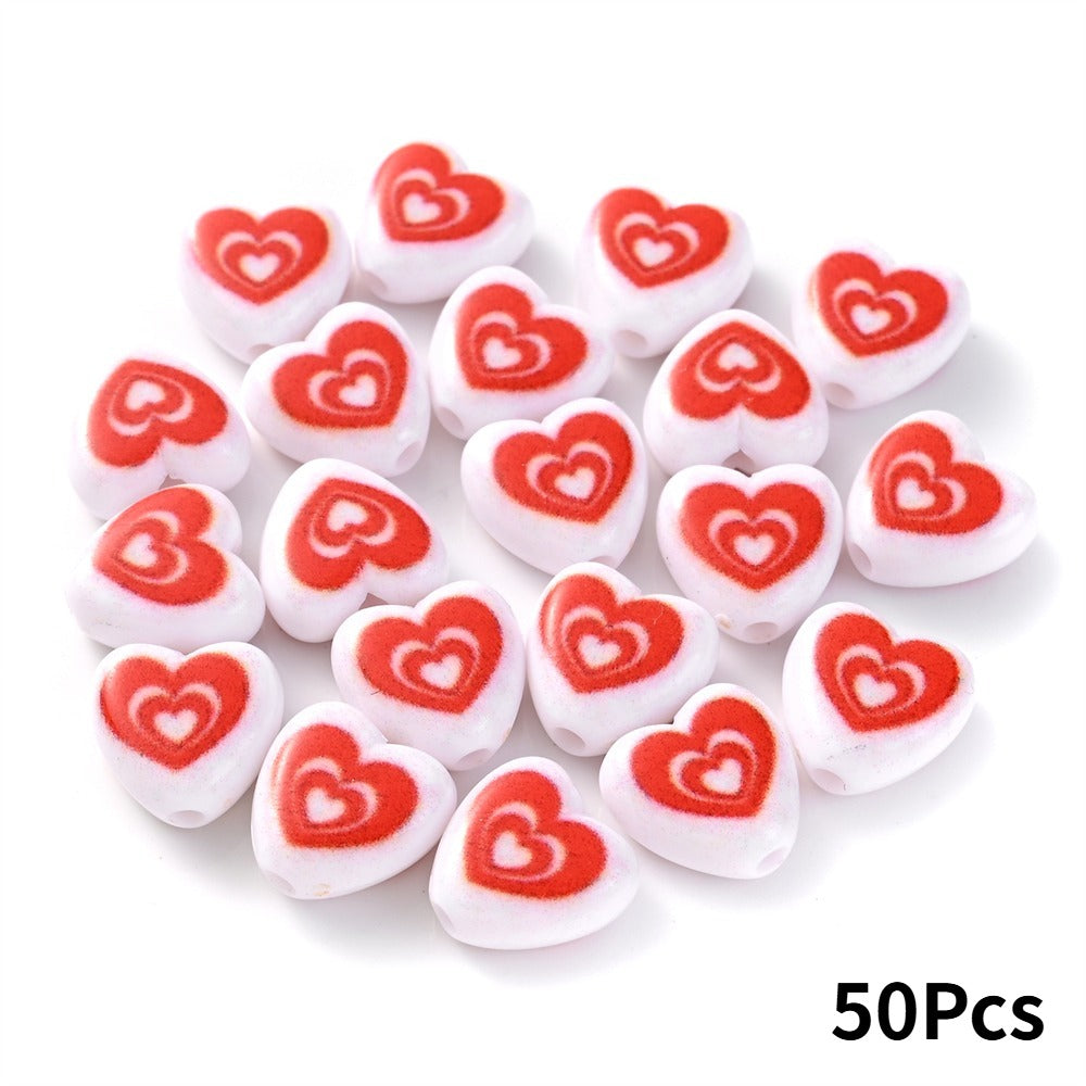 Red Heart Acrylic Beads