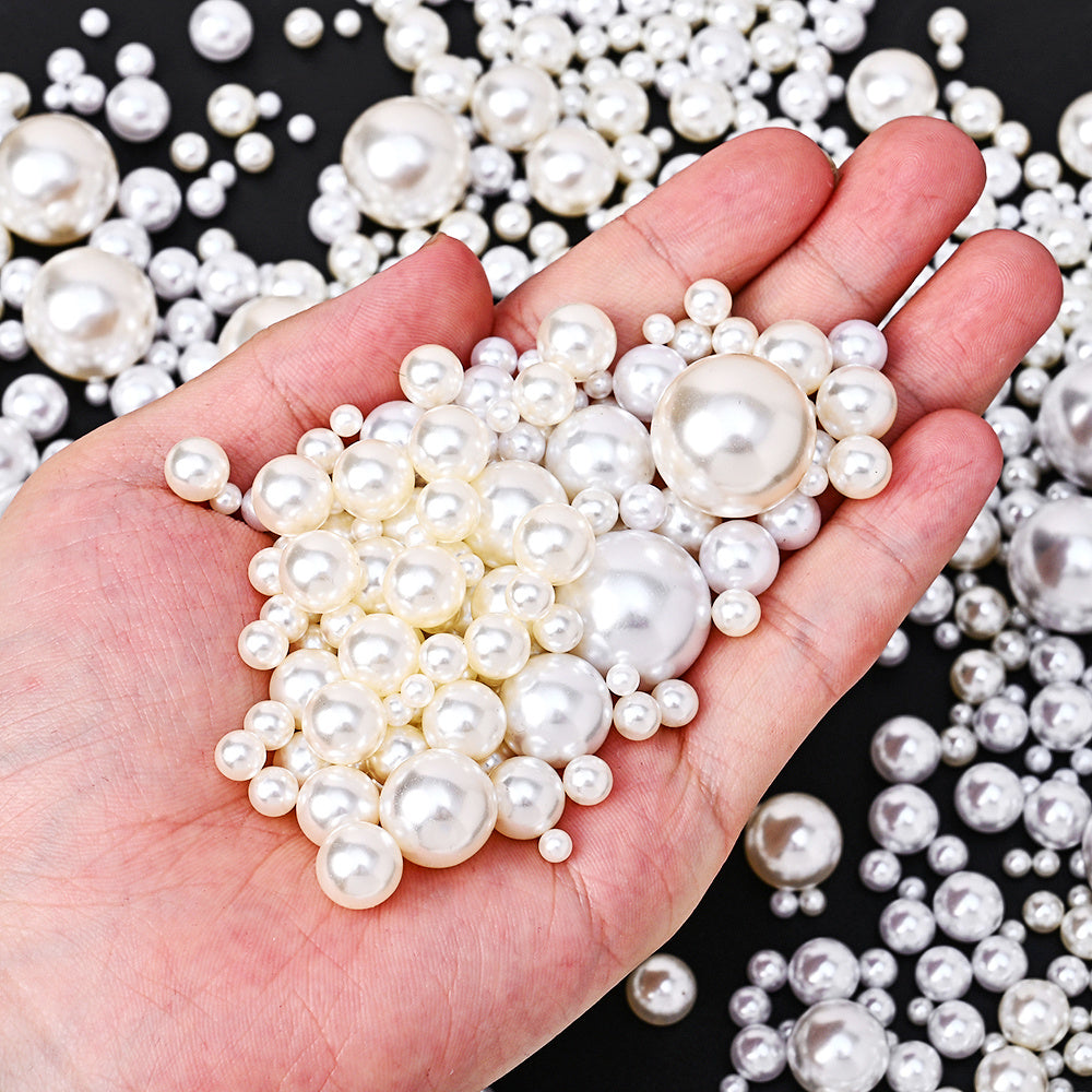 3300pcs 4-20mm Mix Size Aritificial Pearl Beads Bulk (no Hole) Acrylic