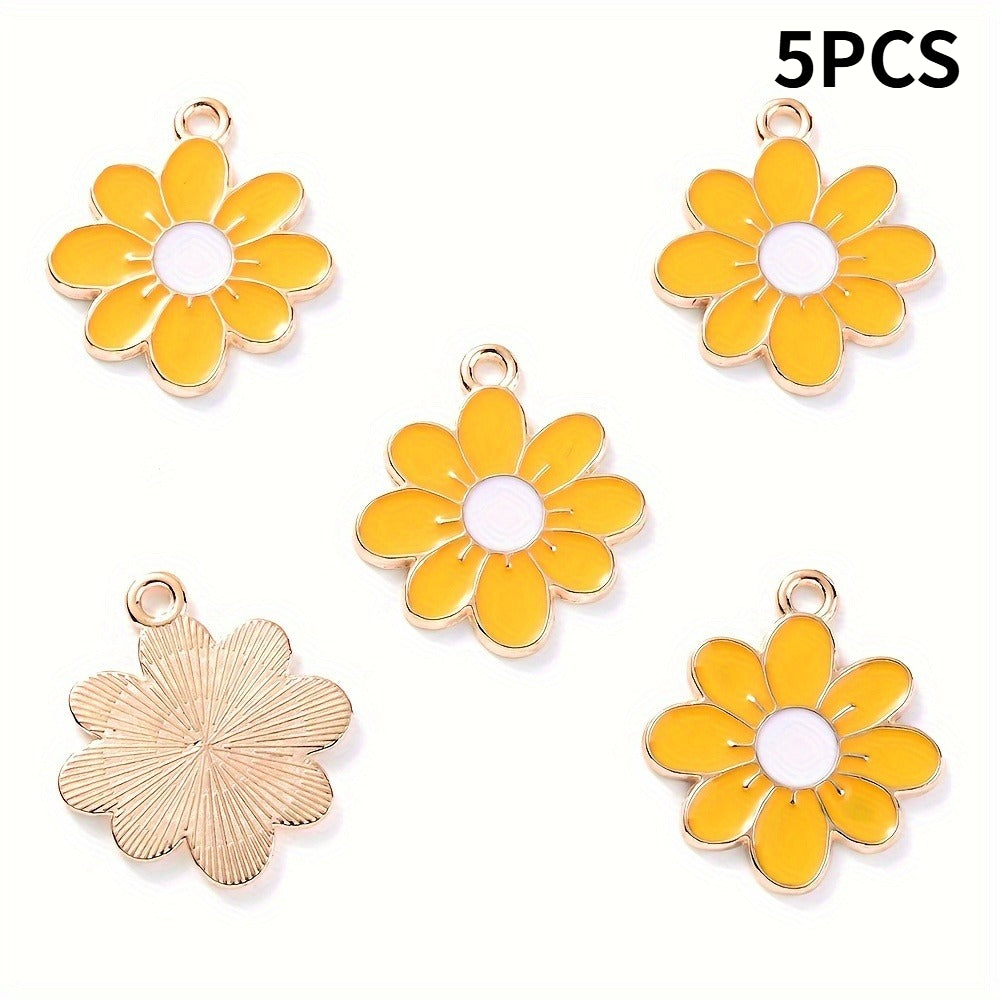 Alloy Daisy Flower Pendants