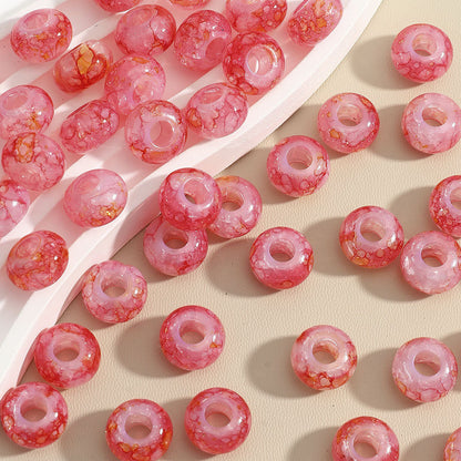 Ink Spatter Large Hole Acrylic Beads