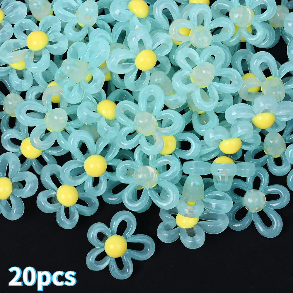 Macaron Color Flower Acrylic Beads