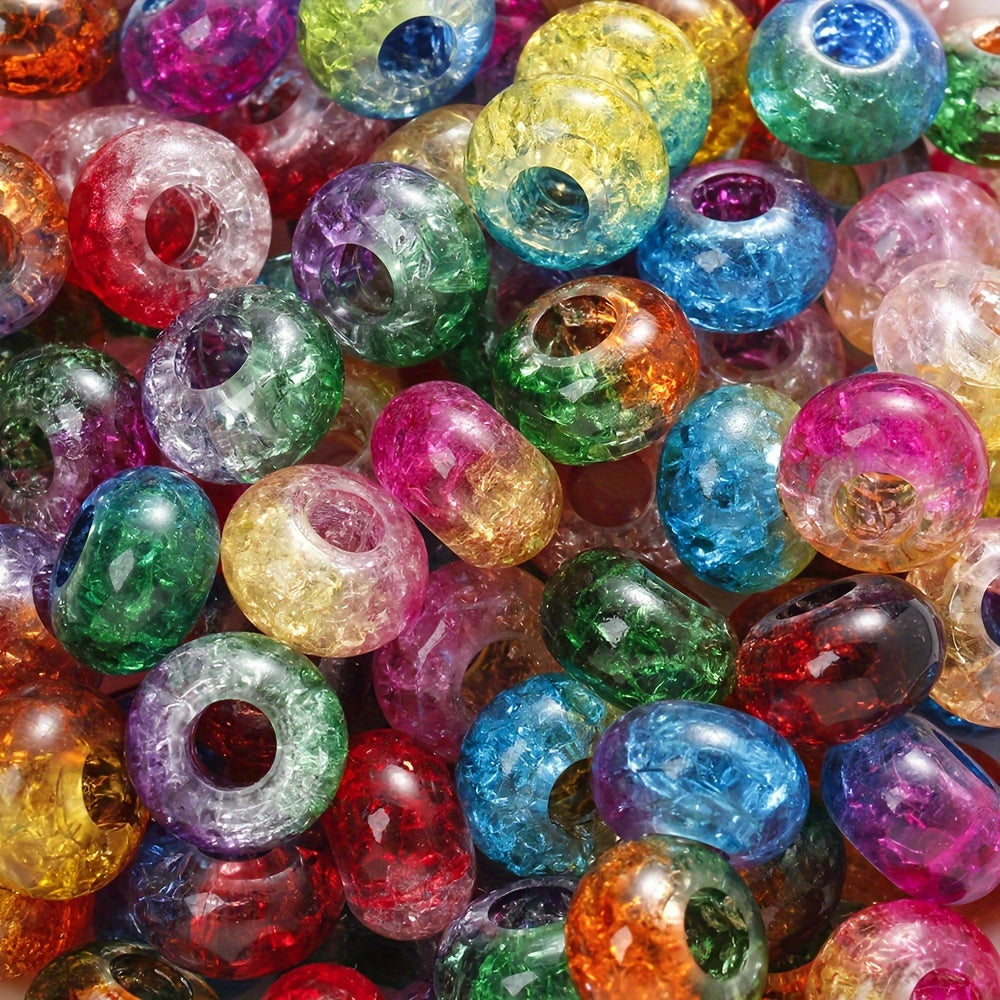 20PCS 8×14mm Bicolor Crack Gradient Acrylic Beads