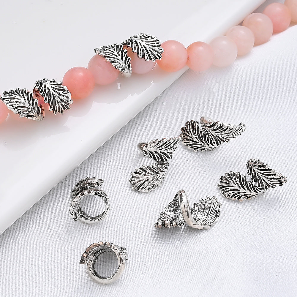 Feather Alloy Spacer Beads