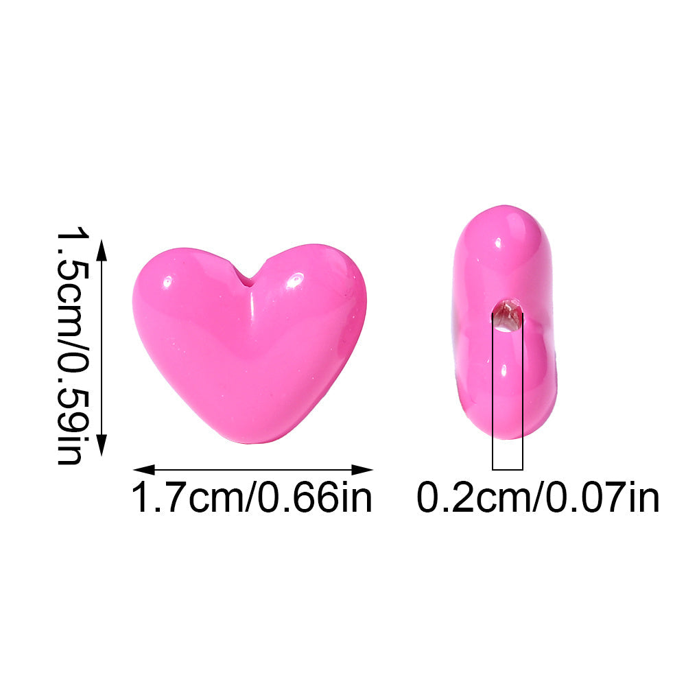 Pink Love Acrylic Beads