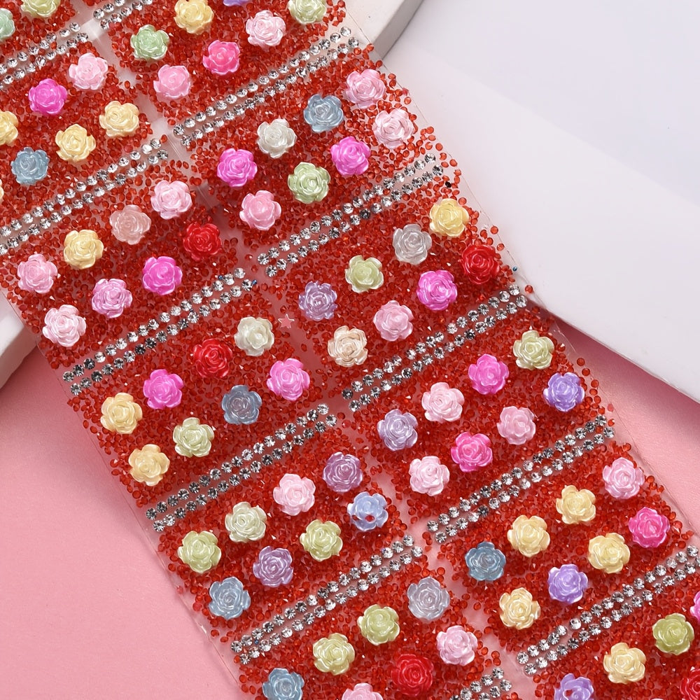 14PCS 40×30mm Flower Hot Melt Adhesive Embellishment Set