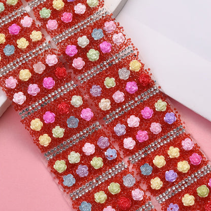 14PCS 40×30mm Flower Hot Melt Adhesive Embellishment Set