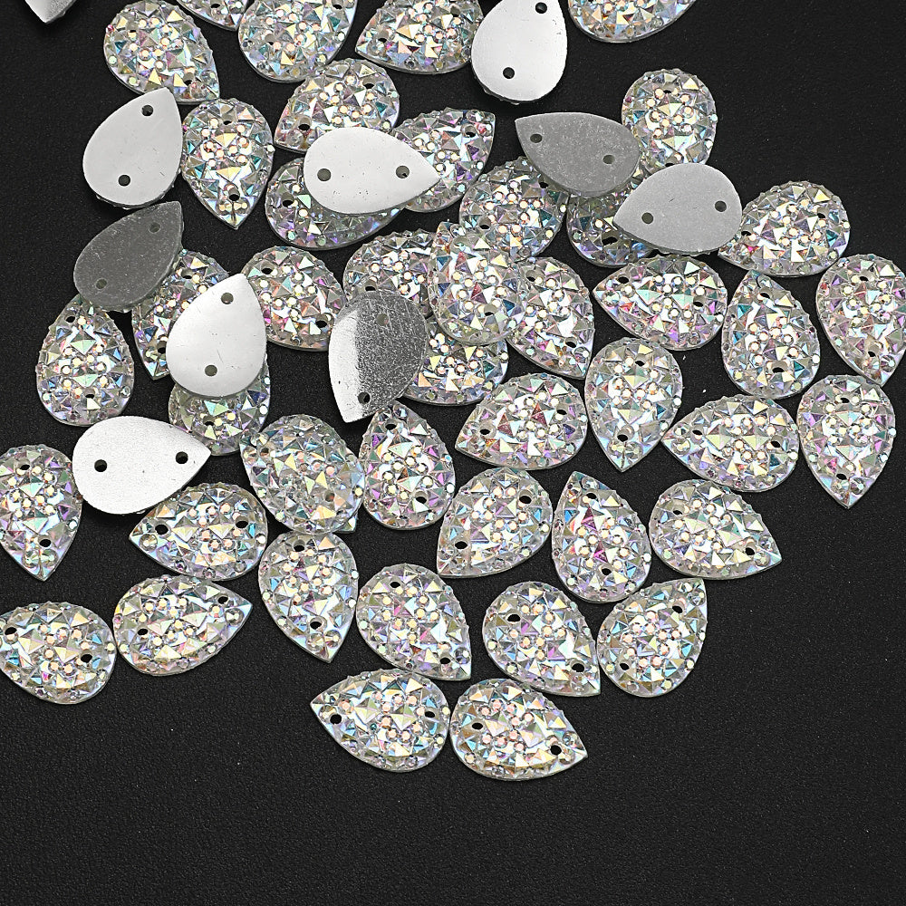 White Droplet Shape Resin Patches