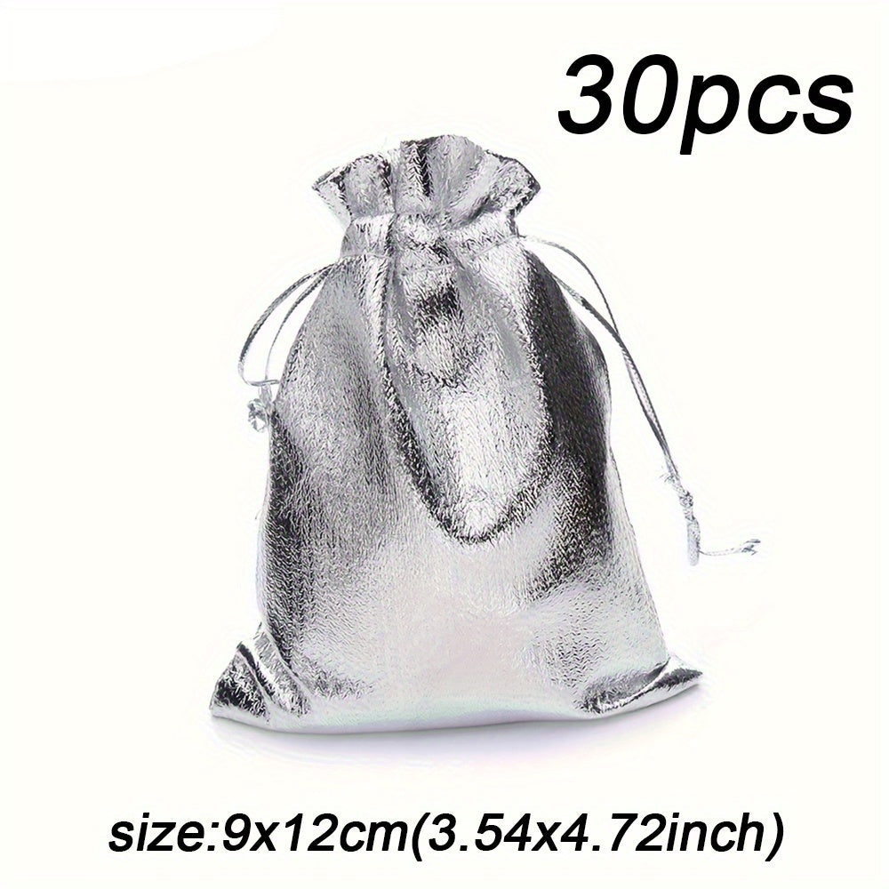 30-Piece Gold & Silver Drawstring Jewelry Gift Bags