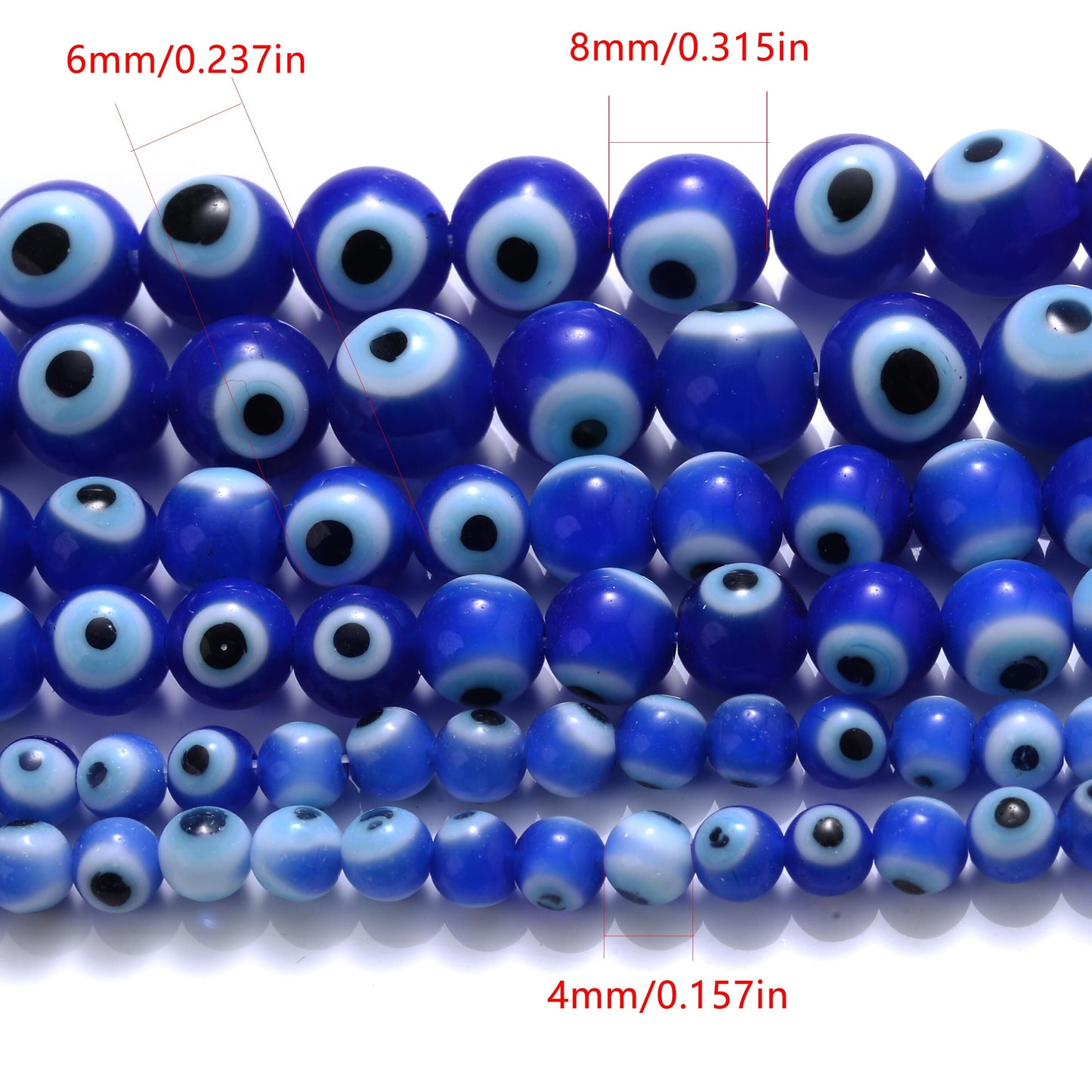 Blue Evil Eye Lamp Round Beads