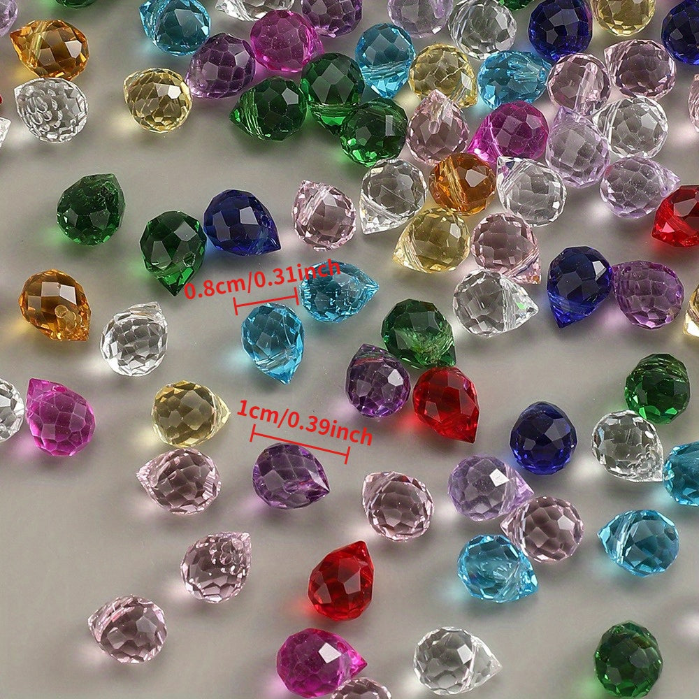 8x10 mm Glitter Strawberry Faceted Glass Beads