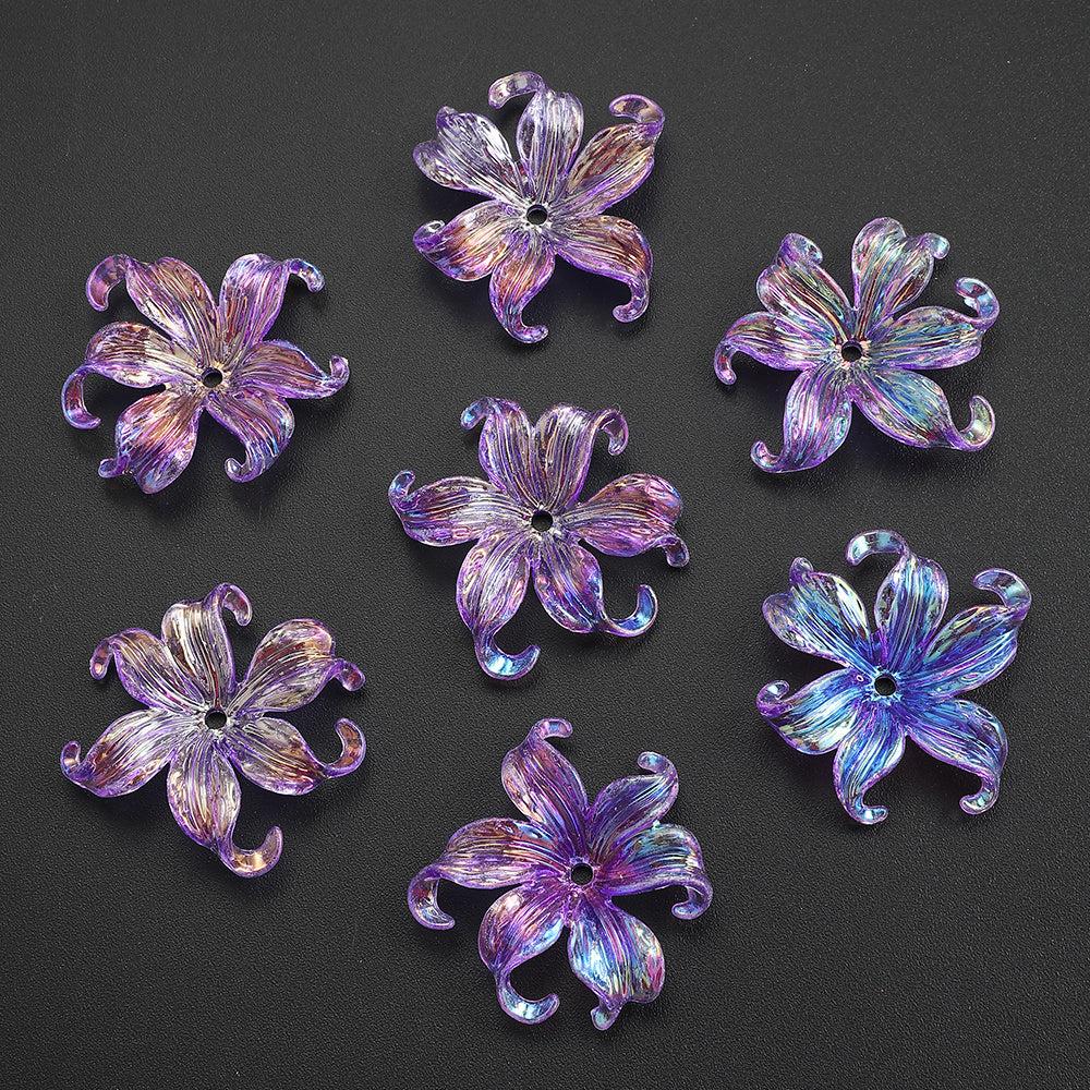 Acrylic AB Iridescent Petal Beads