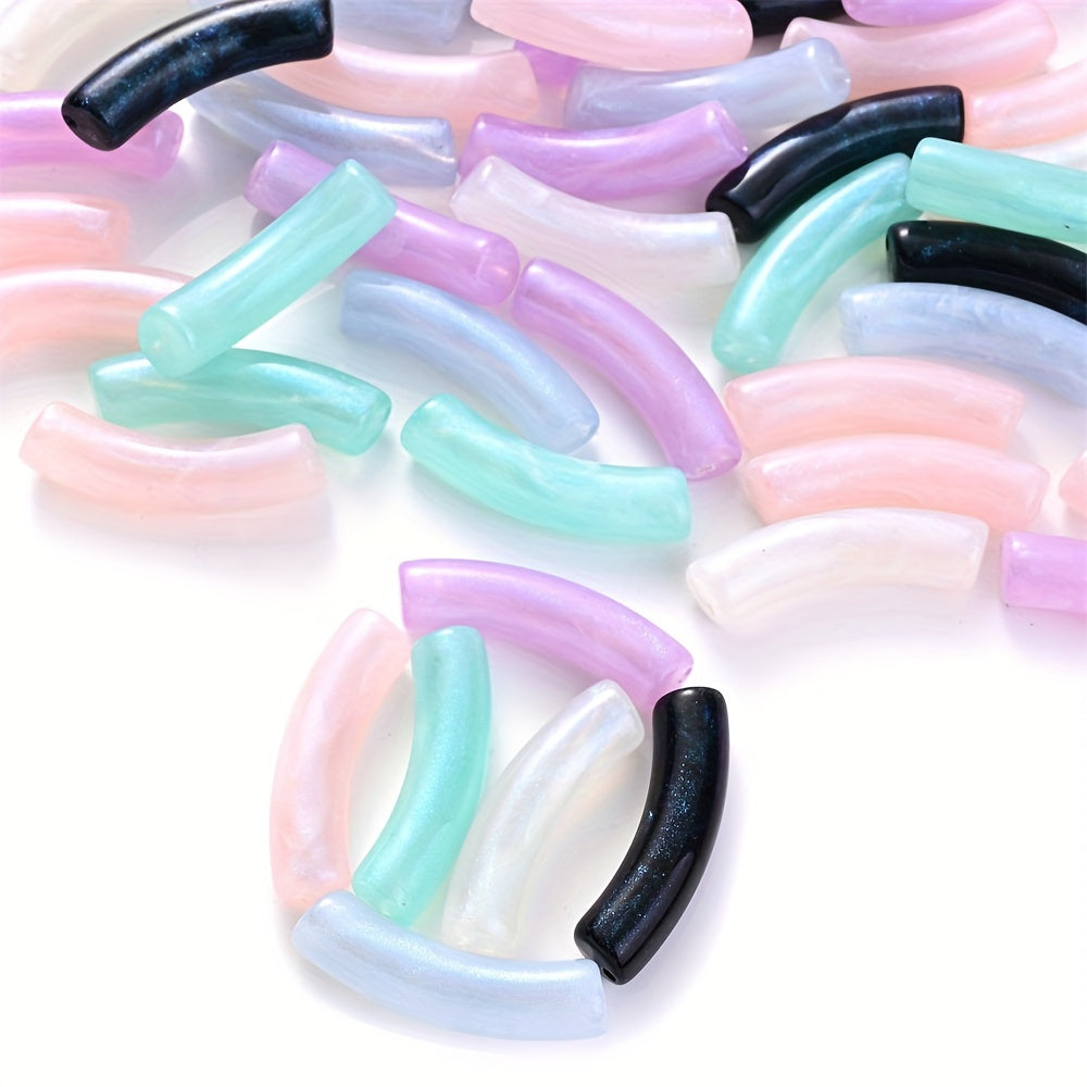 Shiny Elbow Acrylic Beads