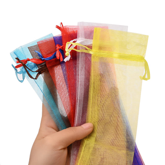 32-Piece 6x26 cm Multicolor Organza Drawstring Gift Bags