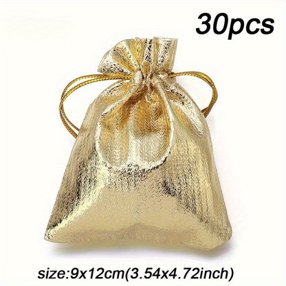 30-Piece Gold & Silver Drawstring Jewelry Gift Bags