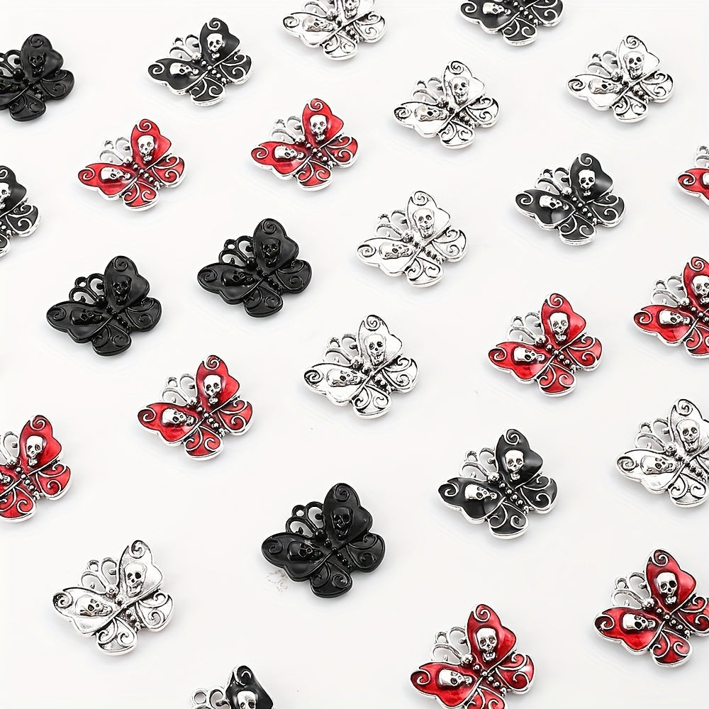Halloween Skull Butterfly Charms