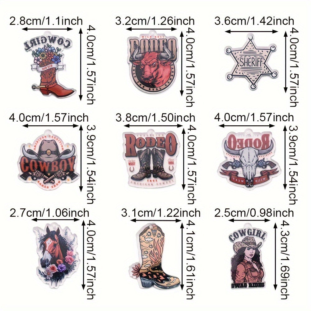 Cowboy Series Acrylic Charms