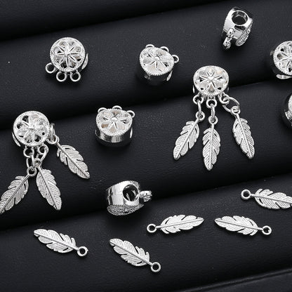 20/40/60PCS Boho Silver-Tone Dreamcatcher Charms & Spacer Beads