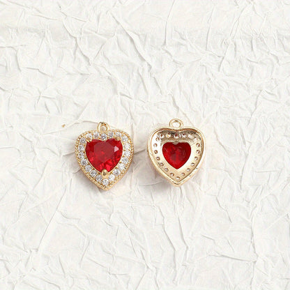 Vintage Heart Glass Pendants