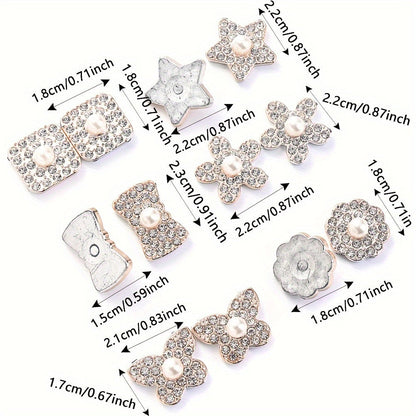 20PCS Star Flower Bow Square & Round Plastic Embellishment Set